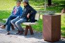 Corten stål SQUARE OLEA Litter bin - PA655 - 108l thumbnail