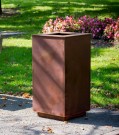 Corten stål SQUARE OLEA Litter bin - PA655 - 108l thumbnail