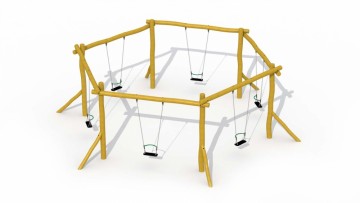 Sekskanthuske i med sikkerhetssete i Robinia