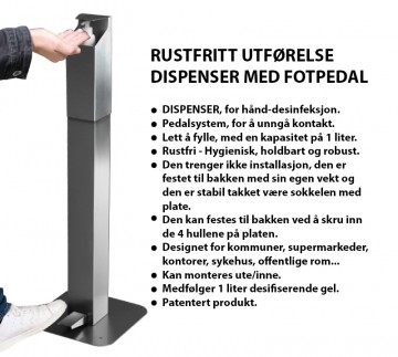 Rustfri Dispenser for antibac