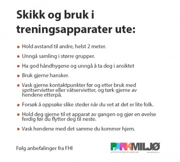 Skikk og bruk for smittefri trening ute