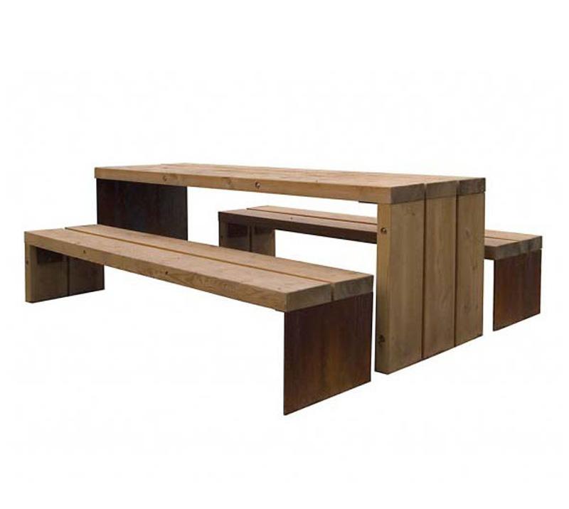 GAVARRES Picnic Table 2040x810 + 2 benches
