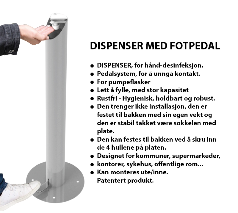 Dispenser med fotpedal 