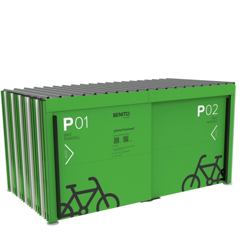 SECUR er en høysikker, modulbasert sykkelparkering for urbane miljøer. Med plass til opptil 10 sykler med mulighet for å utvide. Robust metallkonstruksjon - en trygg og moderne sykkelparkering.